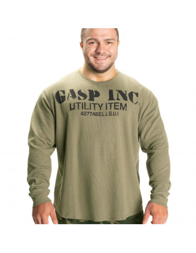 GASP Thermal Gym Sweater, Washed Green Fitwarehouse.fi
