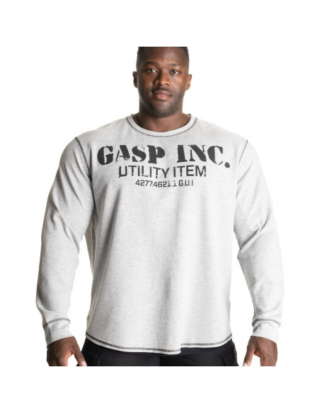 GASP Thermal Gym Sweater, Grey Melange Fitwarehouse.fi