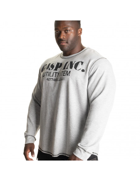 Thermal Gym Sweater, Grey Melange